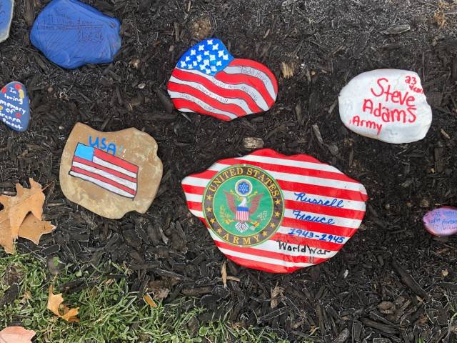 Rocks honoring those who served.