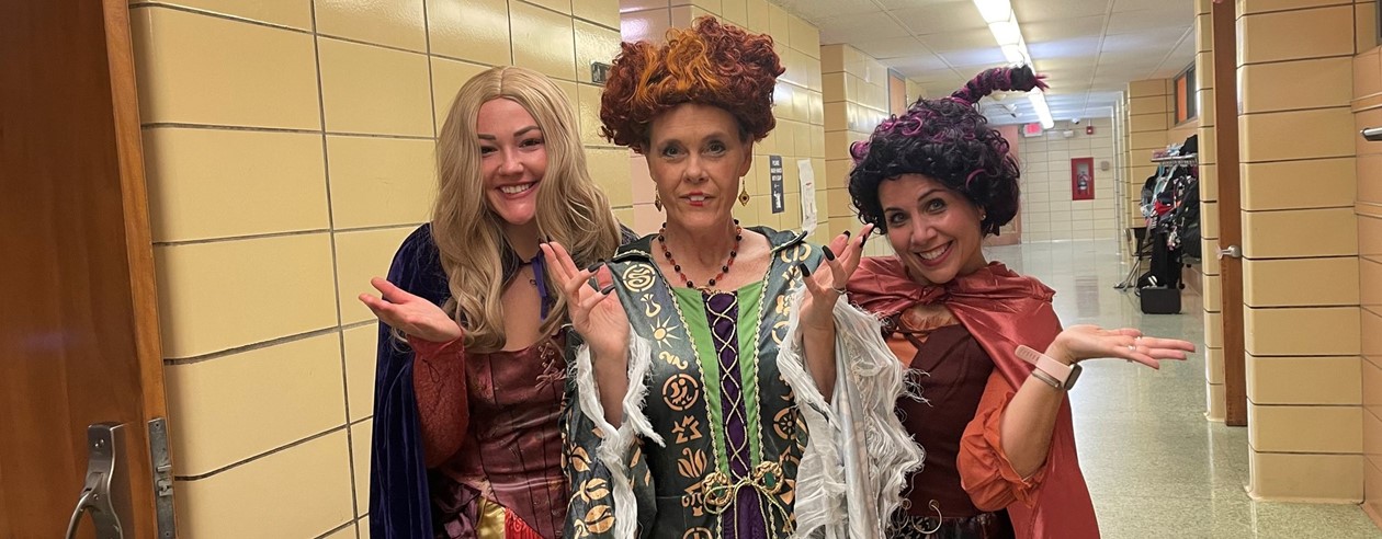 Elementary Teachers dressed like witches